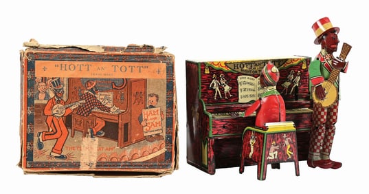 UNIQUE ART TIN LITHO WIND-UP HOTT AN TOTT WIND-UP BAND TOY
