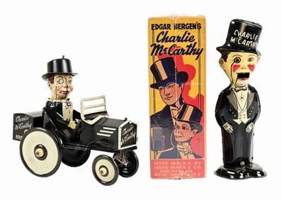 LOT OF 2: MARX TIN LITHO WIND-UP CHARLIE MCCARTHY TOYS