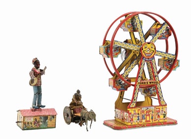 LOT OF 3: VARIOUS AMERICAN & GERMAN TIN LITHO WIND-UP TOYS