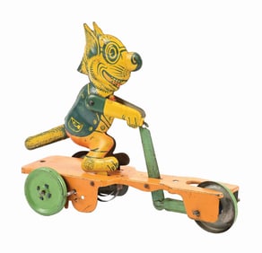 CHEIN TIN LITHO KRAZY KAT SCOOTER TOY