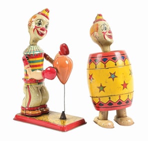 LOT OF 2:CHEIN TIN LITHO CLOWN TOYS