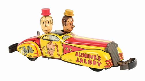 MARX TIN LITHO WIND-UP BLONDIE'S JALOPY CAR