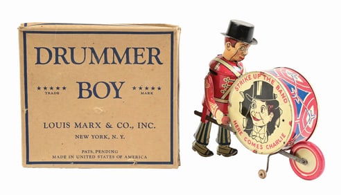 MARX CHARLIE MCCARTHY DRUMMER BOY IN ORIGINAL BOX