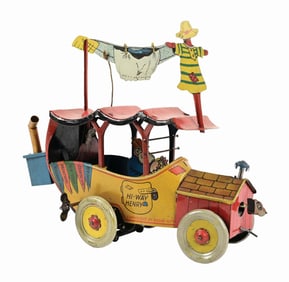 NIFTY TIN LITHO WIND-UP HI-WAY HENRY CAR