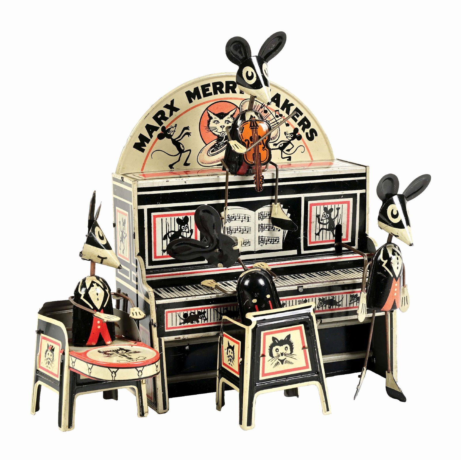 PRE-WAR MARX TIN LITHO MERRY MAKERS BAND (1 of 4)