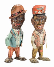PAIR OF MARX TIN LITHO WIND-UP AMOS N ANDY WALKING TOYS