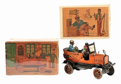 MARX TIN LITHO WIND-UP AMOS 'N' ANDY FRESH AIR TAXI IN ORIGINAL BOX