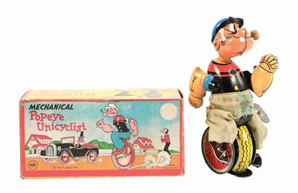 LINEMAR TIN LITHO WIND-UP UNICYCLIST TOY