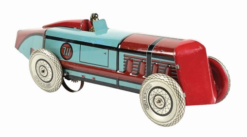 MARX MADE IN ENGLAND TIN LITHO WIND-UP 711 RACECAR