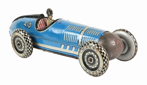 MARX MADE IN ENGLAND TIN LITHO WIND-UP RACE CAR TOY