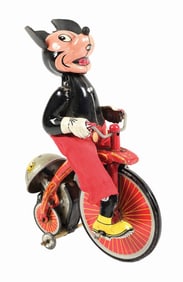 JAPANESE LINEMAR WALT DISNEY MICKEY MOUSE ON HI-WHEEL BICYCLE TOY
