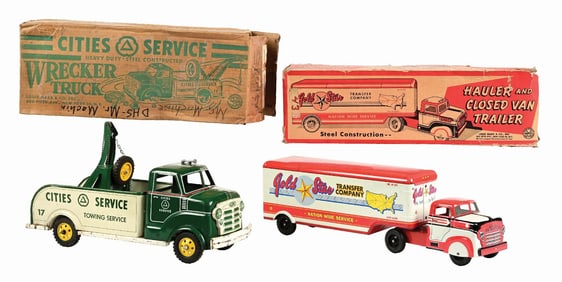 LOT OF 2: MARX PRESSED STEEL TRUCKS IN THE ORIGINAL BOXES