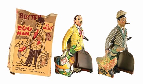 LOT OF 2: MARX TIN LITHO WIND-UP JOE PENNER & BUTTER AND EGG MAN TOYS