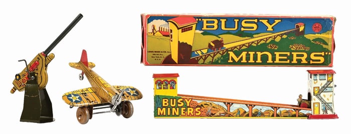 LOT OF 3: EARLY TIN LITHO MARX TOYS