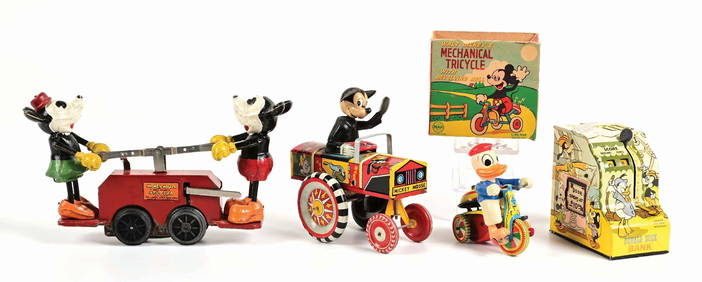 LOT OF 4: LIONEL & MARX WALT DISNEY MICKEY MOUSE, MINNIE MOUSE & DONALD DUCK-THEMED TOYS (1 of 2)
