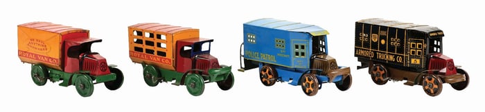LOT OF 4: VARIOUS MARX TIN LITHO WIND-UP TOY TRUCKS