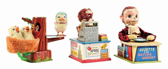 LOT OF 3: JAPANESE BATTERY-OPERATED ANIMAL-THEMED TOYS