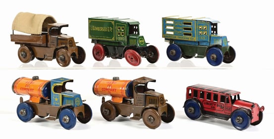 LOT OF 6: MARX TIN LITHO VEHICLE TOYS