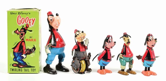 LOT OF 5: VARIOUS MARX & LINEMAR GOOFY CHARACTER TOYS