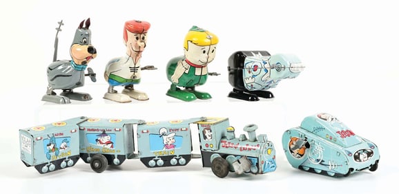 LOT OF 6: MARX MADE IN JAPAN JETSON-THEMED TIN LITHO WIND-UP TOYS