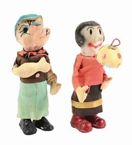 LOT OF 2: LINEMAR POPEYE & OLIVE OYL SQUEEZE FIGURES