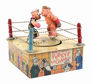 PRE-WAR MARX TIN LITHO ON CELLULOID WIND-UP POPEYE THE CHAMP TOY