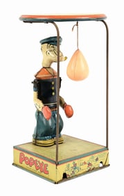CHEIN TIN LITHO WIND-UP POPEYE OVERHEAD PUNCHING TOY