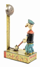 SCARCE CHEIN TIN LITHO WIND-UP POPEYE HEAVY HITTER TOY