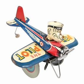 MARX TIN LITHO WIND-UP POPEYE THE PILOT
