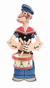 EARLY CHEIN TIN LITHO POPEYE DRUMMING TOY