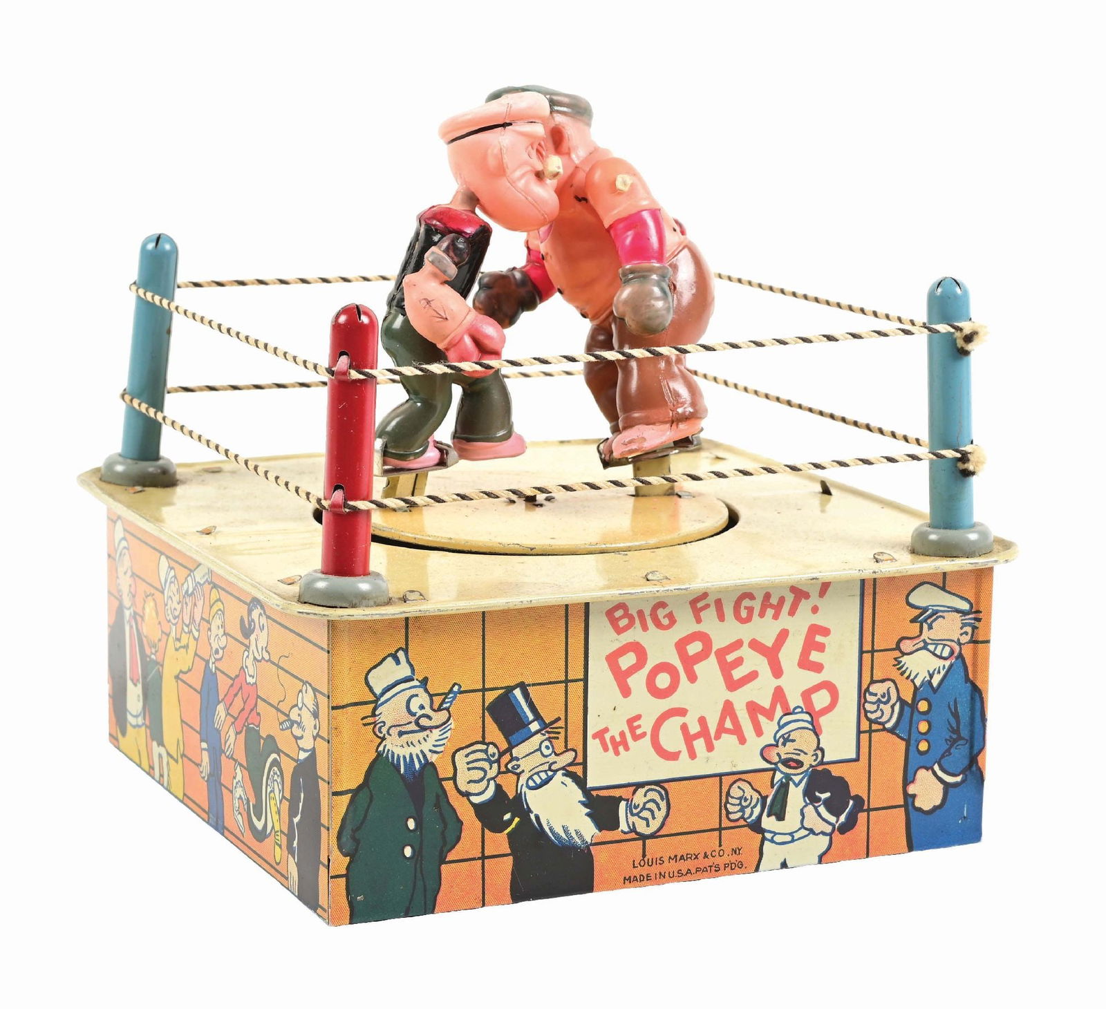 MARX TIN LITHO AND CELLULOID POPEYE THE CHAMPS TOY (1 of 4)