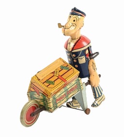 MARX POPEYE TIN LITHO WIND-UP EXPRESS PARROT CAGE WALKING TOY