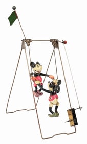 WALT DISNEY CELLULOID MICKEY & MINNIE MOUSE WIND-UP TOY