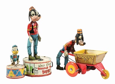 LOT OF 2: MARX TIN LITHO WIND-UP WALT DISNEY GOOFY TOYS