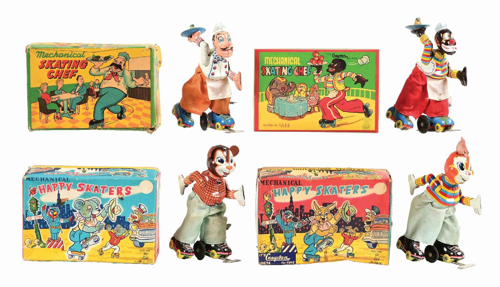 1950's Distler German Happy Clown Tin Litho Wind Up Toy & Box 1950's Distler German Happy Clown Tin Litho Wind Up Toy & Box