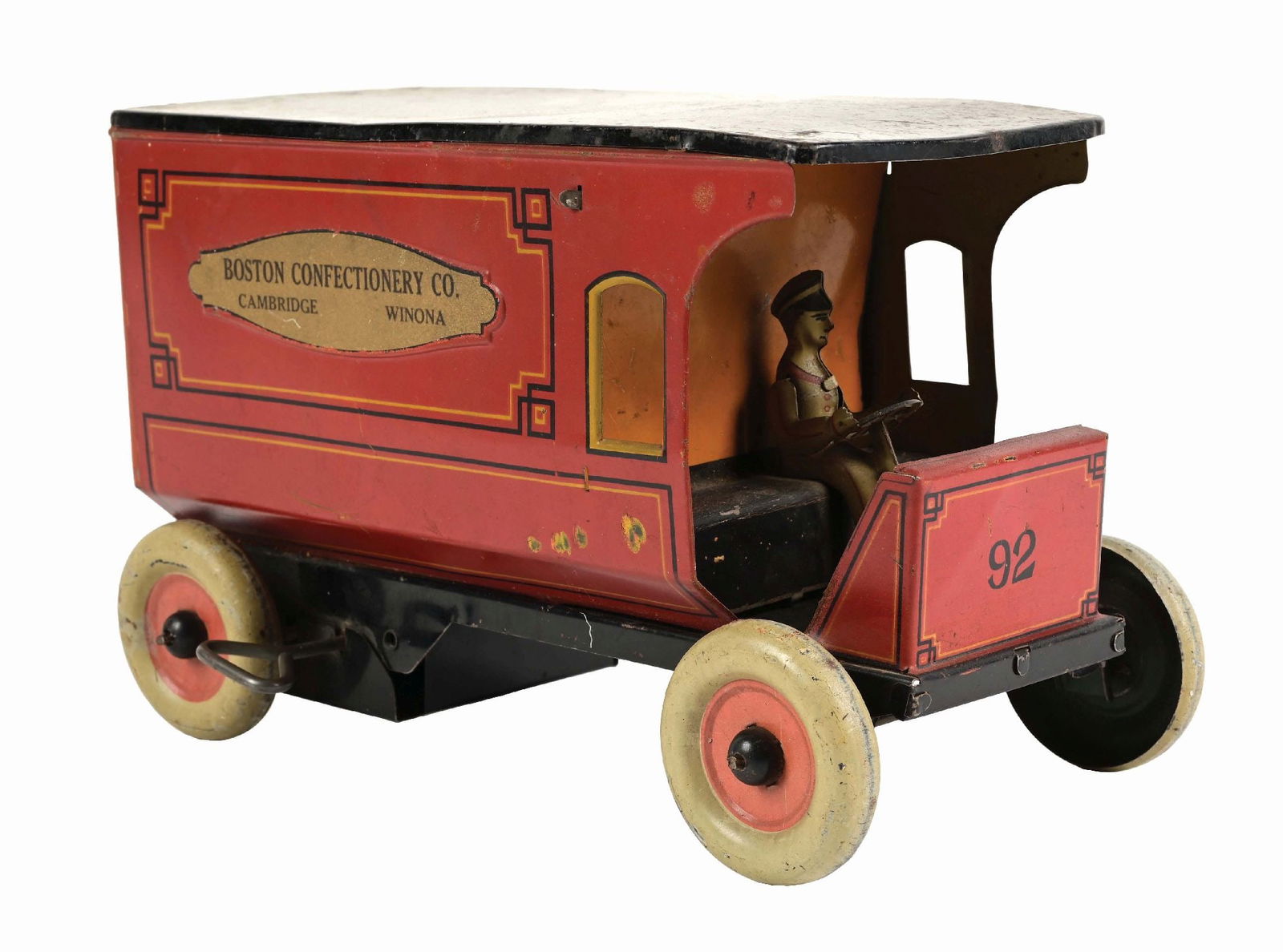 STRAUSS TIN LITHO WIND-UP BOSTON CONFECTIONARY CO. TOY TRUCK (1 of 3)