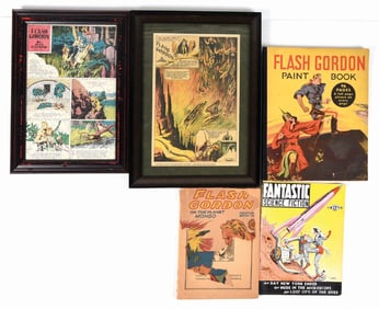 LOT OF 5: VARIOUS 1930S - 1950S FLASH GORDON & OTHER SCIENCE FICTION ITEMS