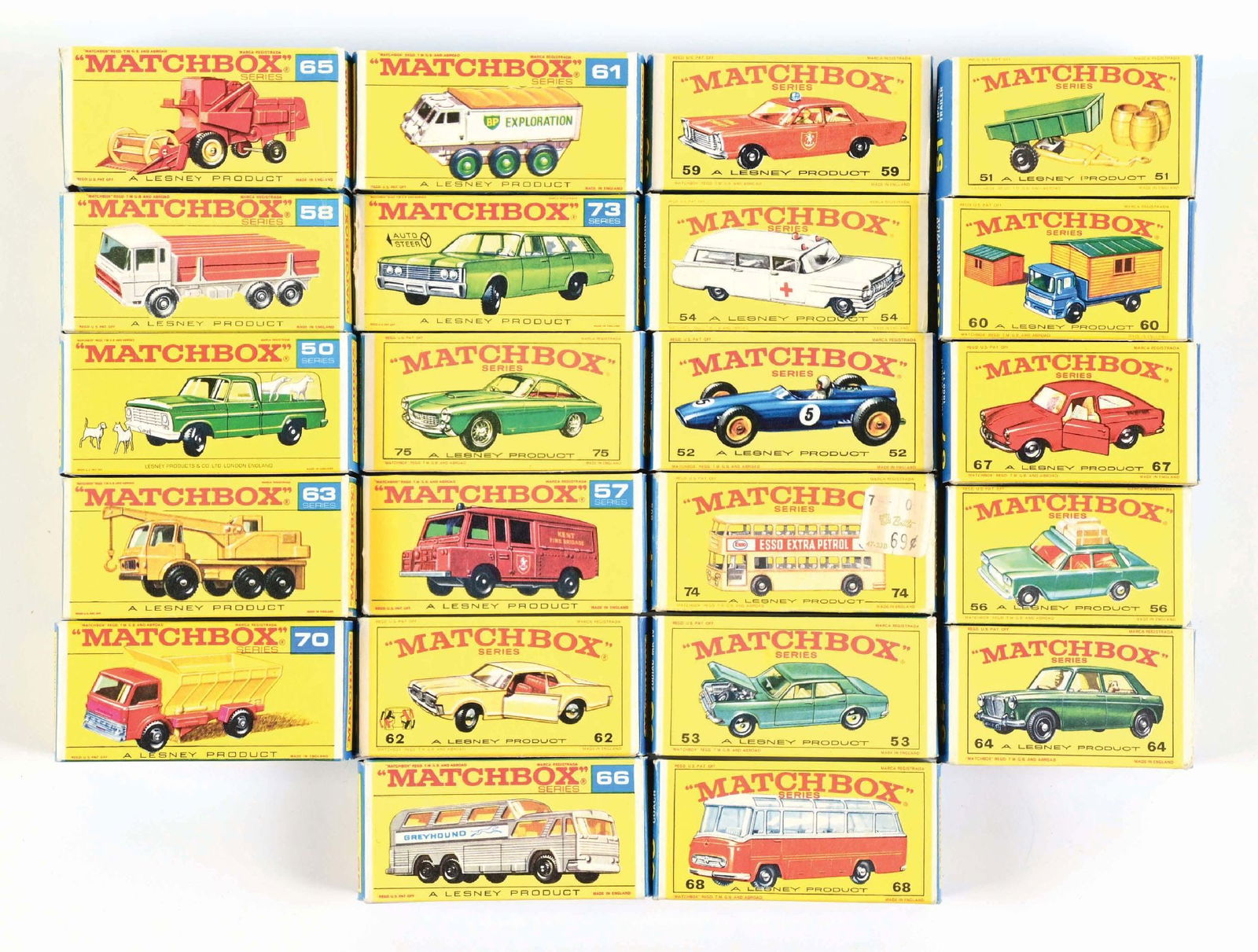 LOT OF 22: VINTAGE MATCHBOX VEHICLES IN ORIGINAL BOXES (1 of 2)