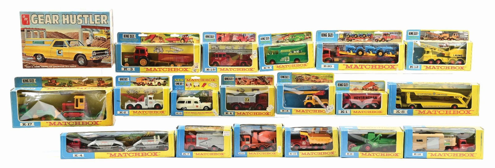 LOT OF 19: VINTAGE MATCHBOX KING SIZE VEHICLES IN ORIGINAL BOXES (1 of 1)