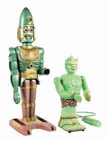 LOT OF 2: MARX PLASTIC MONSTER-TYPE BATTERY-OPERATED FIGURAL TOYS