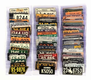 LOT OF APPROX. 100 VARIOUS GENERAL MILLS WHEATIES METAL LICENSE PLATES
