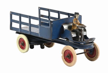 KINGSBURY PRESSED STEEL CLOCKWORK STAKEBACK TRUCK