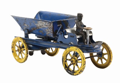 KINGSBURY PRESSED STEEL CLOCKWORK LIFT DUMP TRUCK
