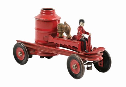 KINGSBURY PRESSED STEEL FIRE PUMPER CLOCKWORK VEHICLE