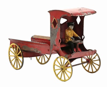 PRESSED STEEL WILKINS CLOCKWORK DUMP TRUCK