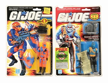 LOT OF 2: 1980S HASBRO G. I. JOE COBRA ENEMY FIGURES SEALED ON ORIGINAL CARDS
