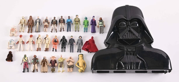 STAR WARS DARTH VADER RETURN OF THE JEDI FIGURE CASE W/ 30 VARIOUS FIGURES