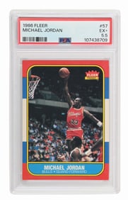 1986 FLEER MICHAEL JORDAN CARD PSA EX+ 5.5