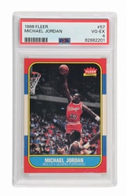 1986 FLEER MICHAEL JORDAN CARD PSA VG-EX 4
