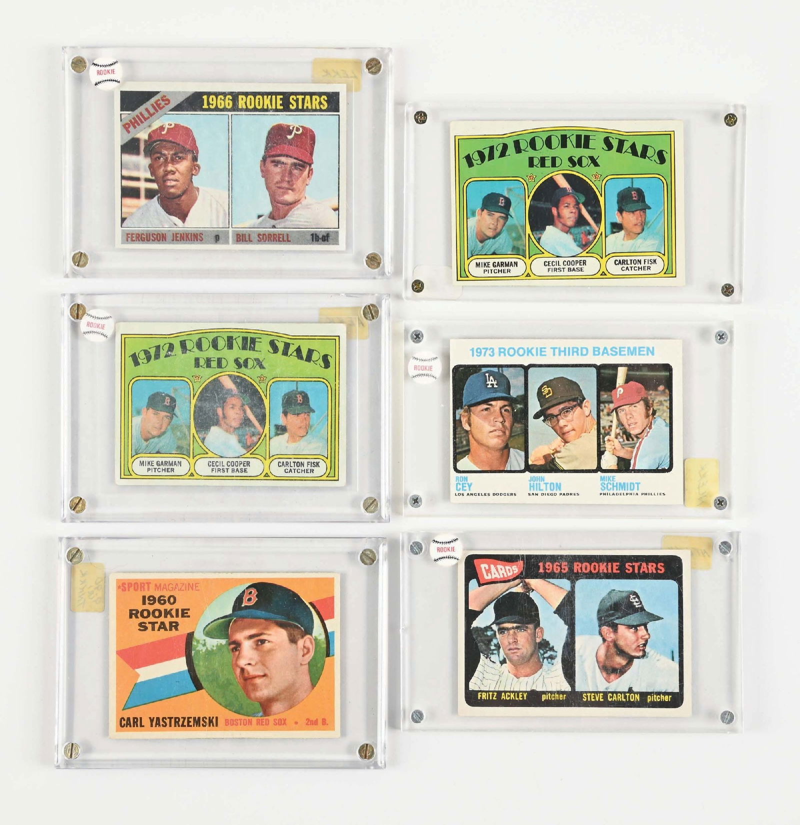 LOT OF 6: ROOKIE STARS CARDS IN CASES (1 of 2)